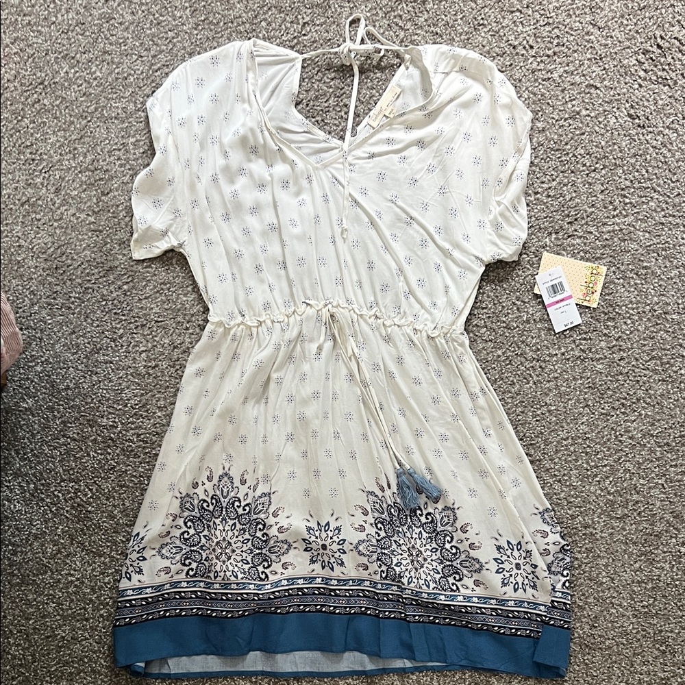 BeBop White and Blue Swim Coverup
